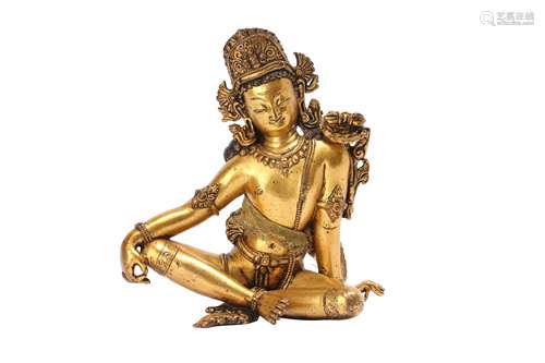 A TIBETAN GILT-BRONZE FIGURE OF BODHISATTVA PADMAPANI.