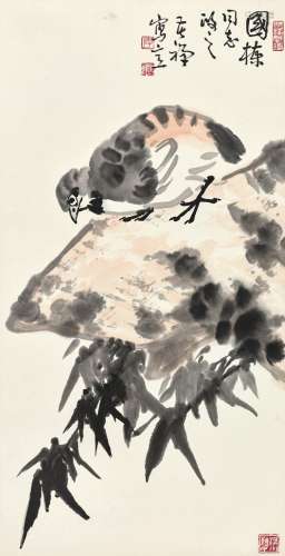 李苦禅（1899～1983） 平安图 立轴 设色纸本