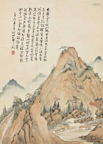 徐世昌（1855～1939） 1931年作 深山幽居 立轴 设色纸本