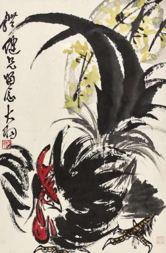 陈大羽（1912～2001） 迎春大吉图 镜心 设色纸本