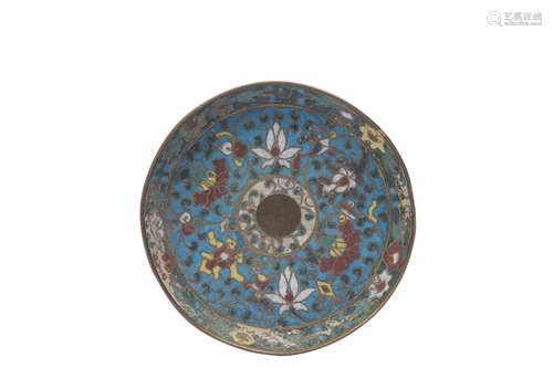 A CHINESE CLOISONNÉ DISH.