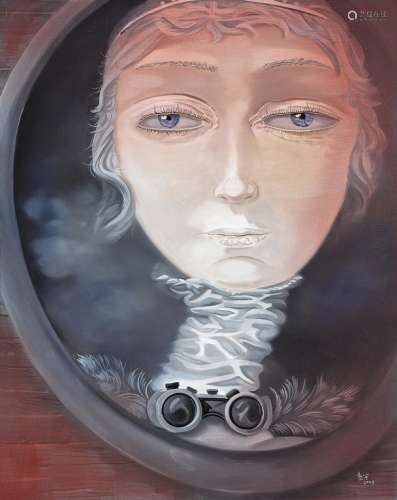 熊宇（b.1975） 2009年作 镜中的女子 布面油画