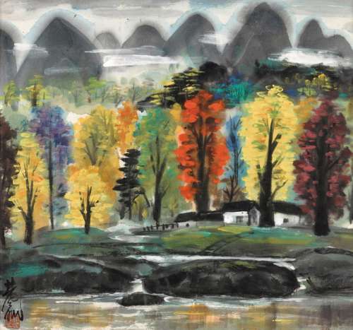 林风眠（1900～1991） 秋色 设色纸本