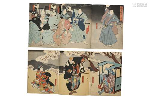 A GROUP OF WOODBLOCK PRINTS BY HIROSADA.