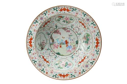 A CHINESE FAMILLE ROSE 'BOYS' BASIN.