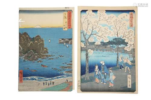 TWO WOODBLOCK PRINTS BY HIROSHIGE AND HIROSHIGE II.