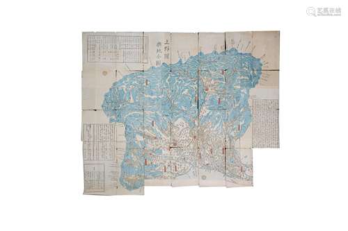 A LARGE PRINTED MAP OF KOZUKE PROVINCE.