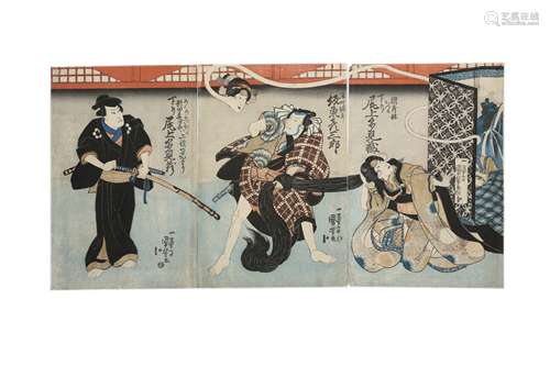 WOODBLOCK PRINTS BY KUNIYOSHI (1798 - 1861).