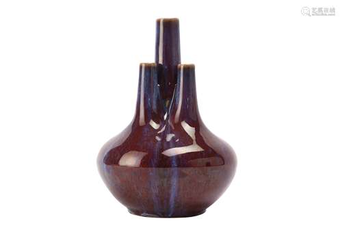 A CHINESE FLAMBE VASE.