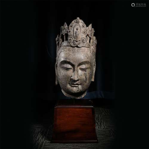 Bluestone Carved Buddha Head, the Northern Wei Dynasty in Ch...