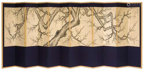 A TWELF-FOLD SCREEN BY YU CHOE-JIN (1791 - 1869).