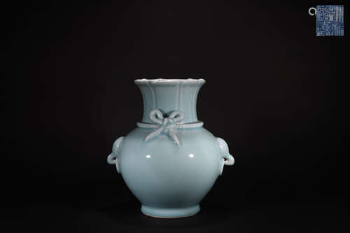 Sky-blue-glazed Vase