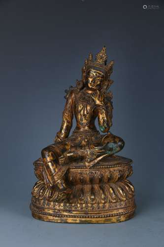 Old Collection.Gilt Copper Buddha