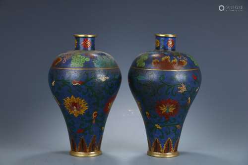 A Pair of Cloisonne Vases