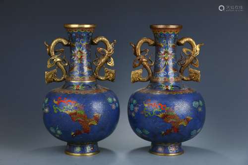 A Pair of Cloisonne Vases