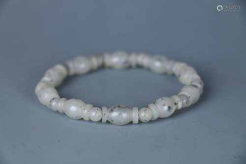 Hetian Jade Blue-and-white Bracelet