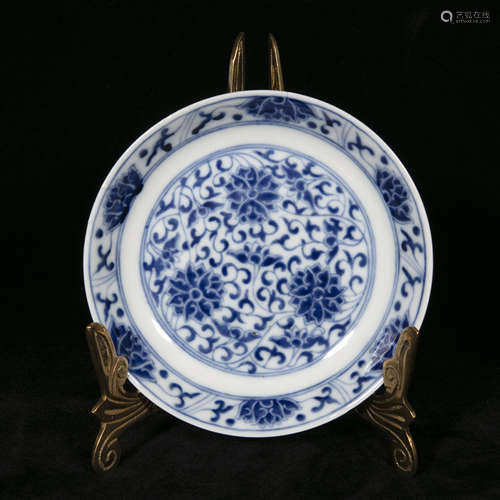 19th century blue and white porcelain plate