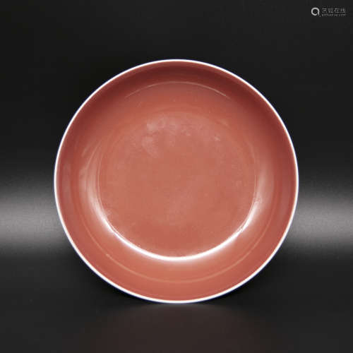 18th century red glaze porcelain plate