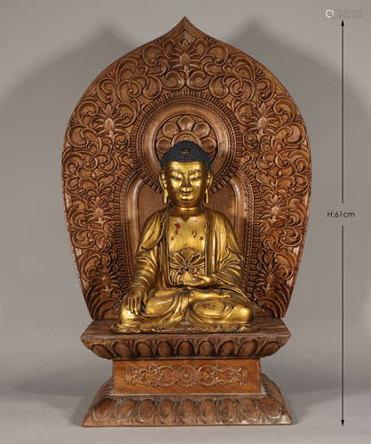 Bronze Gilt Seated Buddha Ming Style