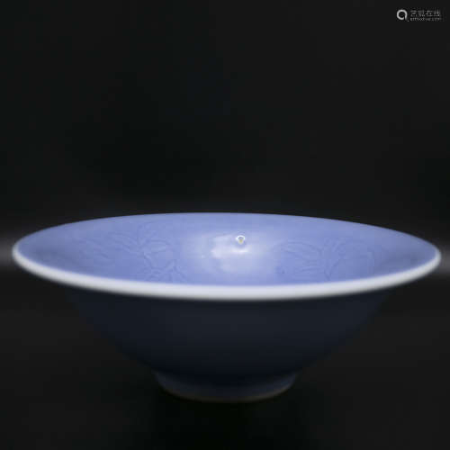 19th century blue glae porcelain bowl