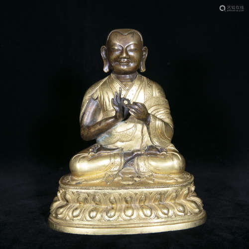 17 century, gilt statue of buddha