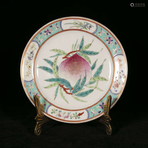 19th famille rose porcelain plate