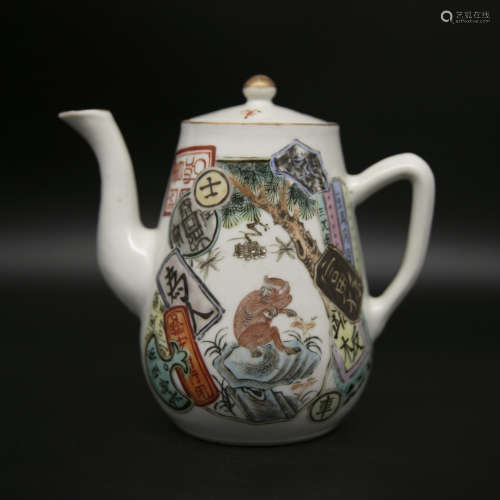 19th century famille rose porcelain teapot