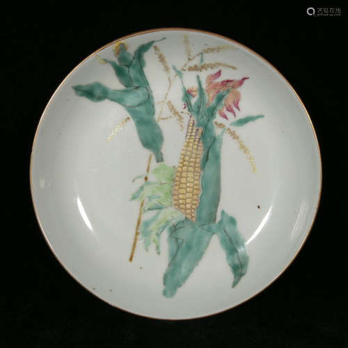 19th famille rose porcelain plate