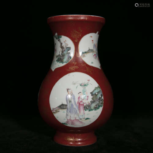 Qing Qianlong style famille rose porcelain vase