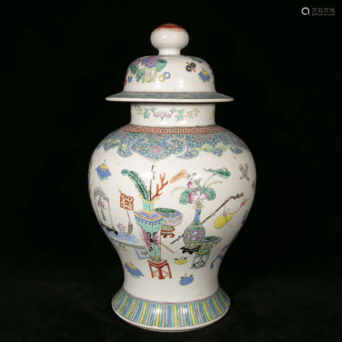 19th century famille rose porcelain jar