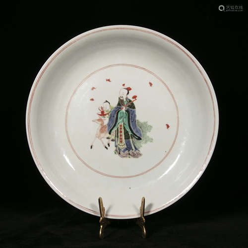 Qing kangxi style wu cai porcelain plate