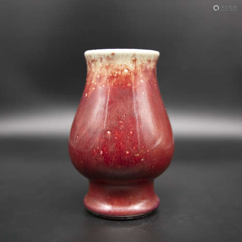 19th century red glaze porcelain ZUN bottle