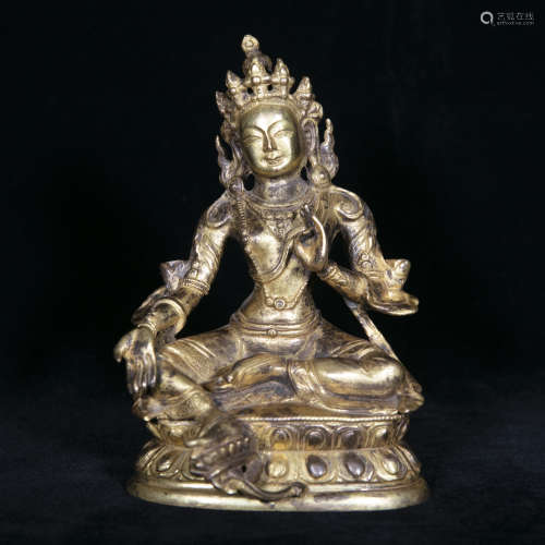 Qing gilt statue of buddha