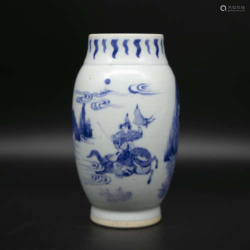 Ming style blue and white porcelain jar