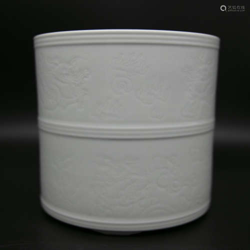 18th century white glaze porcelain brush pot