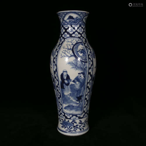 19th century blue and white porcelain vase