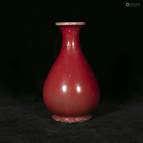 19th red glaze porcelain bottle yuhuchun