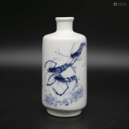 Late of Qing blue and white porcelain snuff bottle