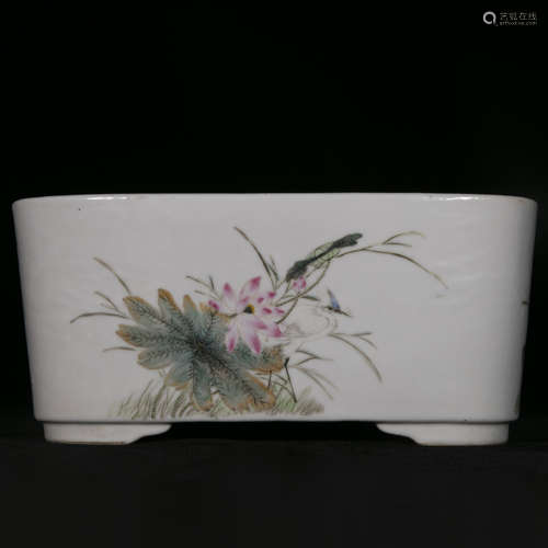 Qing Guangxu style famille rose porcelain pot