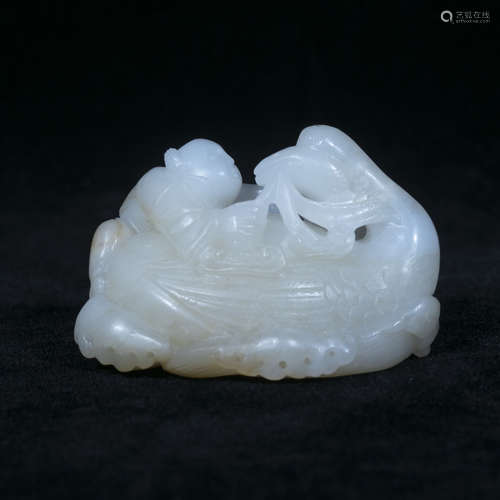 Qing qianlong hetian jade carved decorative