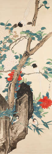 TIAN SHIGUANG (1916-1999)
Paradise Flycatcher and Flowers