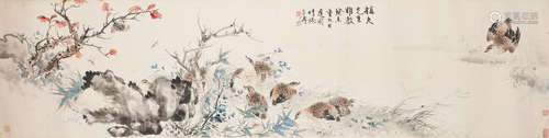 WANG XUETAO (1903-1982)
Nine Quails with Flowers