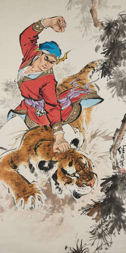 LIU JIYOU (1918-1983)
Wu Song Fighting A Tiger