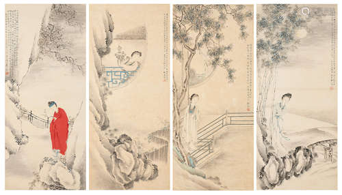 HUA YUAN (1898-1957)
Four Beauties in Poetic Mood