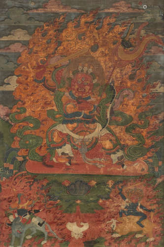 THANGKA MIT YAMA-DARSTELLUNG