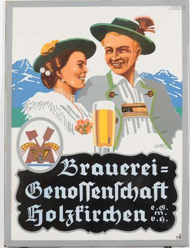 Pyro Email Schild, Brauerei Genossenschaft Holzkirchen