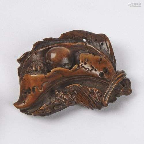 JAPON Epoque MEIJI (1868 1912) Netsuke en bois, p…