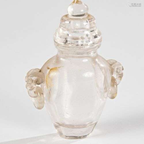 CHINE XIXe siècle Vase couvert miniature en crist…