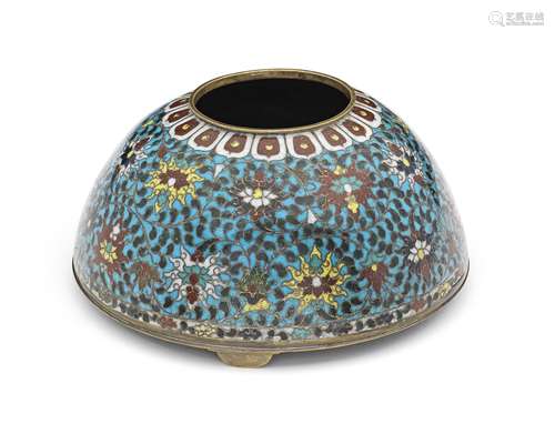 A RARE LARGE CLOISONNÉ ENAMEL BEEHIVE-SHAPED WATERPOT, ...