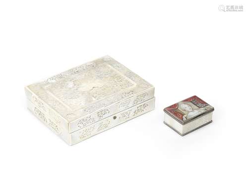 A MOTHER-OF-PEARL-VENEERED BOX AND COVER Late 18th/early 19t...